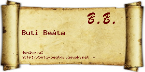 Buti Beáta névjegykártya